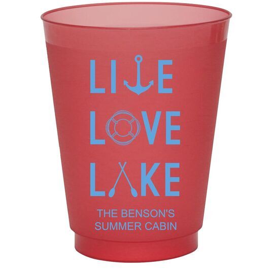 Live, Love, Lake Colored Shatterproof Cups